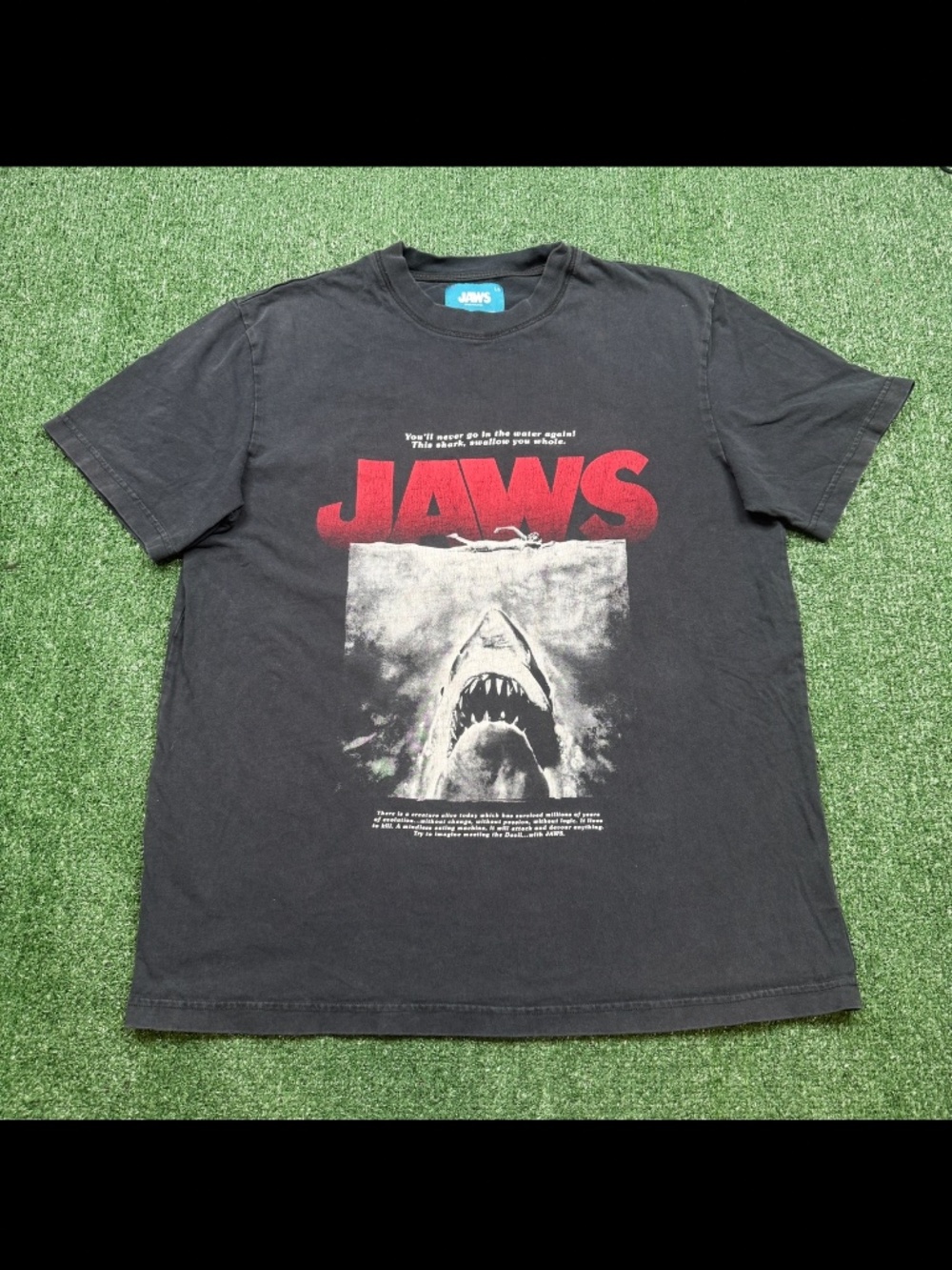 Jaws x Shoe Palace T Shirt Mens Size L Black Short Sleeve Movie Graphic Tee